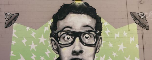 Buddy Holly Mural, Lubbock, Texas - Credit: Lubbock CVB