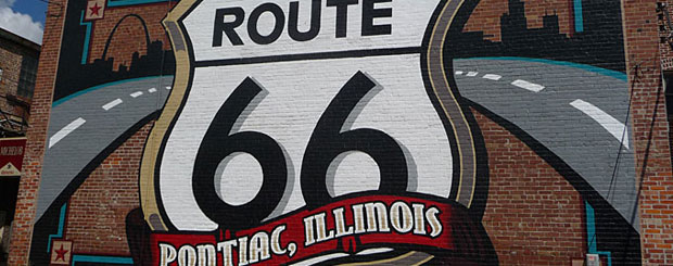 Route 66 on a Wall, Pontiac - Credit: Illinois Office of Tourism