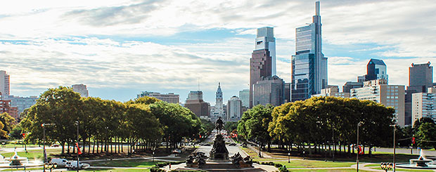 PA/Philadelphia/Skyline from Philadelphia Museum of Art/Titel