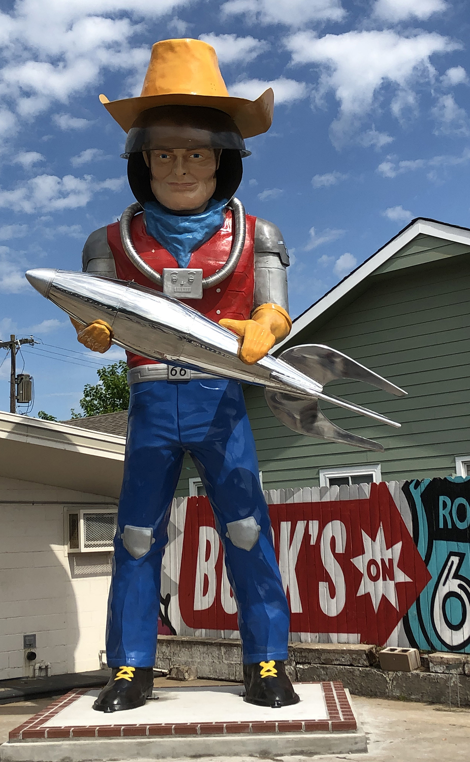 Buck Atom, Route 66, Tulsa, Oklahoma - Credit: OTRD