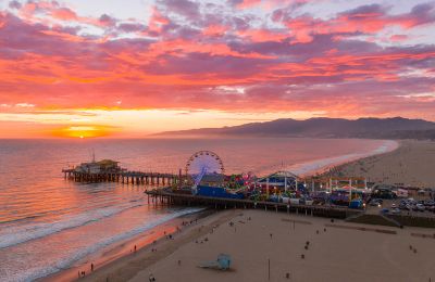 CA/Santa Monica/Pier im Sonnenuntergang