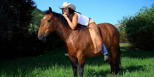 MT/Rocking Z Ranch/Frau auf Pferd