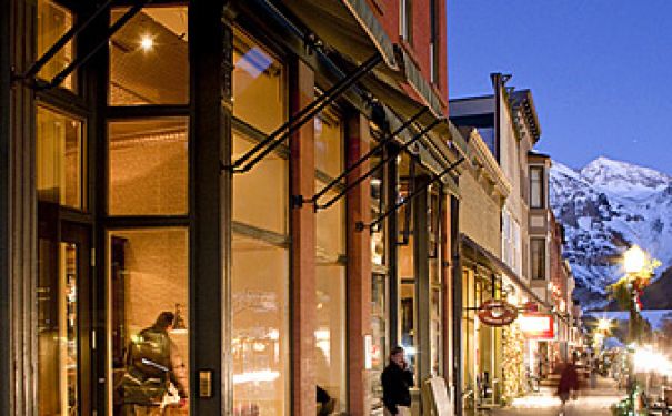 CO/Telluride/New Sheridan Hotel/AussenansichtAbend-340