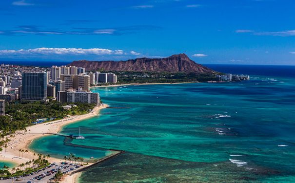 HI/Oahu/Allgemein/Honolulu Waikiki Beach Aerial 2