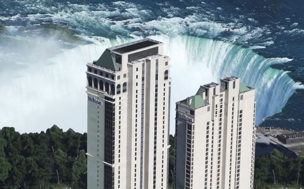 ON/Niagara Falls/Hilton Niagara FallsFallsview Hotel & Suites/Blick von oben