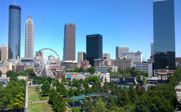 GA/Atlanta/View over Skyline & Centennial Park