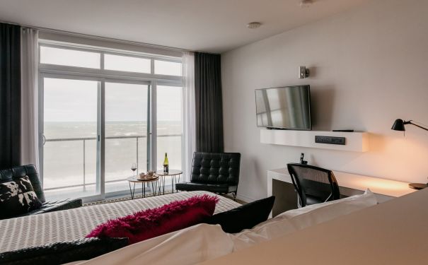 QC/Matane/Riotel Matane/Zimmer mit Blick auf den St. Lawrence Strom