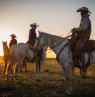 Reiter im Sonnenuntergang, Oklahoma