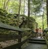 Familie im Wald, Beartown State Park, West Virginia - Credit: Ben Amend, WV Tourism
