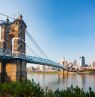 Skylineblick von der NKY Roebling Bridge, Cincinnati - Credit: Alias Imaging Courtesy the Cincy Region