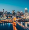 Cincinnati Skyline Roebling Bridge Night Courtesy, Cincinnati, Cincy Region, Ohio - Credit: Cincy Region